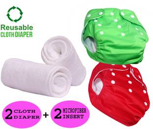 ByLoe Baby Reusable Cloth Diaper, Washable Adjustable Infants Nappy with Insert- (0-24 Months, Pad Included) - Pack/Combo of (2 Cloth Diaper+2 Microfiber Insert)