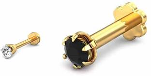 RFJ Cubic Zirconia Gold-plated Plated Brass Nose Stud