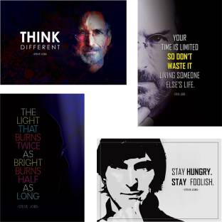 Steve Jobs Motivational Quotes (Pack of 4) Paper Print