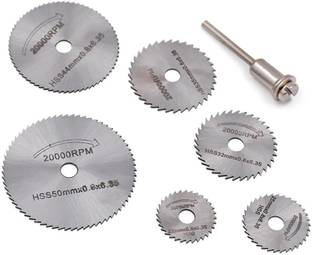 Inditrust Mini Set 6 PC Rotary Circular Saw Blade Cutting Disc Accessory Tool Aluminum Cutting Wood Drill HEAVY Rotary Bit Set Rotary Bit Set