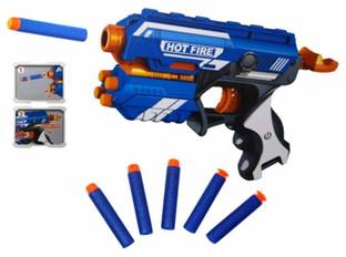 USV Manual Blaze Storm Gun Blaster with 10 Foam Bullets for Kids, Guns & Darts