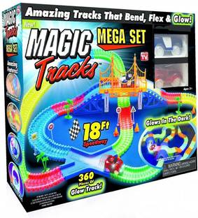 kidz Car Magic Tracks Bend Flex Night Glow Running Car Toy