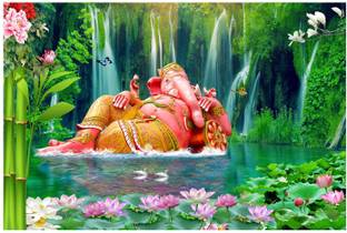 god & god's 45.72 cm Canvas Beautiful Mermaid HD Digital Print Self Adhesive Sticker