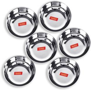 Sumeet Stainless Steel Dessert Bowl Stainless Steel Heavy Gauge Bowl Set/Wati Set with Mirror Finish 12cm Dia - Set of 6pc