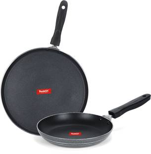 Sumeet NonStick Plata Cookware Set (Dosa Tawa - 26.5Cm Dia + Tapper pan - 0.6Ltr - 20Cm Dia ) Non-Stick Coated Cookware Set