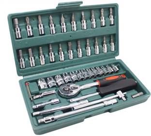 MOSHTU 46 in 1 Pcs Tool Kit & Screwdriver and Socket Set Mechanical Repairing Tool Kit Long Handle Screwdriver Set