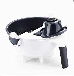 CLOUDTAIL CHOICE 9 in 1 Multifunction Vegetable Cutter with Drain Basket Magic Rotate Vegetable Cutter Portable Slicer Chopper Grater Kitchen Tool Vegetable & Fruit Grater