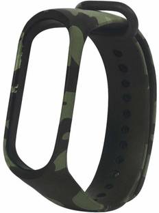 SheeShaa Army Military Replacement Silicone Strap for Xiaomi Mi Band 4 / Mi Band 3, Soft Silicone Mi3 Mi4 Band Fitness Sports Activity Bracelet Wristband Band 3/4 Watch Band M4 M3 Smart Band Strap