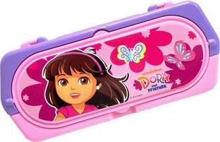 Gift Collection Flip Note Stationery Set-Pink Cartoon Art Plastic Pencil Box