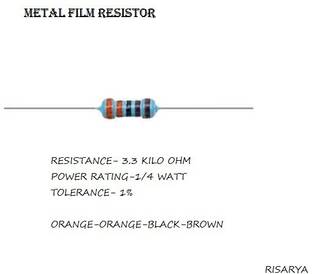 RISARYA 3.3K-OHM RESISTANCE,MFR,1%,1/4 W,FIXED RESISTOR(3.3 KILO OHM) Fixed Resistor