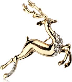 Panjatan Deer Pearl Toned Stud Pin Brooch