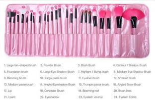 Glamzone Makeup Brush Set of 24 make up Brushes Set with Pink Pouch (Pack of 24)