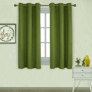 COMFY HOME 243.8 cm (8 ft) Long Door Silk Blackout Curtain (Pack Of 2)
