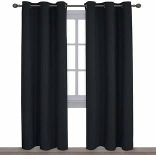 COMFY HOME 213.36 cm (7 ft) Door Silk Blackout Curtain (Pack Of 2)