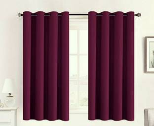 COMFY HOME 152.4 cm (5 ft) Window Silk Semi Transparent Curtain (Pack Of 2)