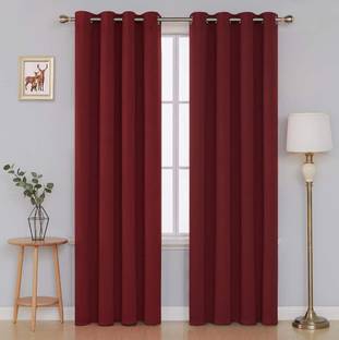 COMFY HOME 243.84 cm (8 ft) Silk Long Door Curtain (Pack Of 2)
