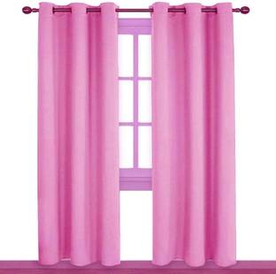 COMFY HOME 182.8 cm (6 ft) Silk Blackout Shower Curtain (Pack Of 2)