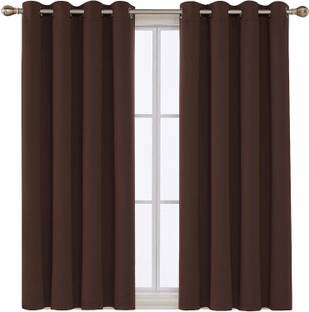 COMFY HOME 152.4 cm (5 ft) Silk Semi Transparent Window Curtain (Pack Of 2)