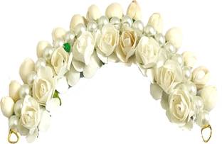 NATTH Bridal Bun Gajra Hair Bun Gajra Hair for Women in White Hair Bun Styling Bun