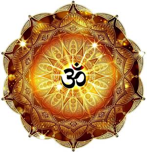 DivineDesigns 58 cm Golden Om Symbol Self Adhesive Sticker