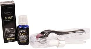 Diklap 0.5 mm Derma Roller with Vitamin C 20% Hyaluronic Acid Serum Scar Reduction Anti-ageing Stretch Marks Wrinkle serum (15 ml)