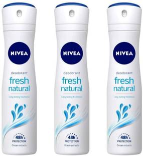 NIVEA FRESH NATURAL DEO 150 ML - 3 Deodorant Spray  -  For Women