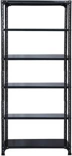Spacious 6 Shelf Slotted Angle Rack, 12”x36”x72” (in inch) set of 2, 14 Gauge Angle Iron Wall Shelf