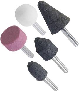 Inditrust 6mm size 5Pcs Shank Mounted Stone Grinding Wheel Head Rotary Tool (3 mm) Rotary Tool