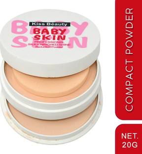 किस ब्यूटी Professional Silk-Enriched Shine (Baby Skin) Compact Powder 9510-01 With Kajal कॉम्पैक्ट
