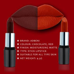 adbeni Moisturizing Matte Lipstick (Toya-001B-124-109) 4.5g Each Pack of 2