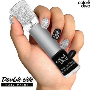 Color Diva Dual Side 2 in 1 Nailpaint, Glitter Nail Art