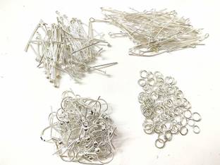 CBCOLLECTIONS Combo of Jewellery Making Kit of Head pins, Eyepins,s, (Silver)