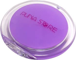 Puna Store 2X Magnifying Two Side Pocket Cosmetic Mirror, Round (Lavender)