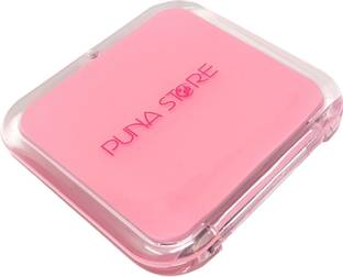 Puna Store 2X Magnifying Two Side Pocket Cosmetic Mirror, Rectangular ( Light Pink)