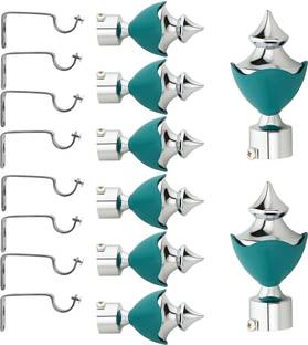Bzcarts Light Blue Rod Rail Bracket, Curtain Knobs, Curtain Hooks Metal