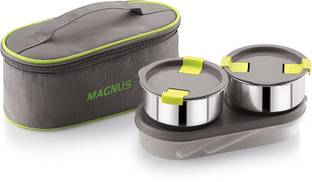 Magnus Olive 3 Steam Lock Airtight Stainless Steel Container Lunch box with Bag 3 Containers Lunch Box