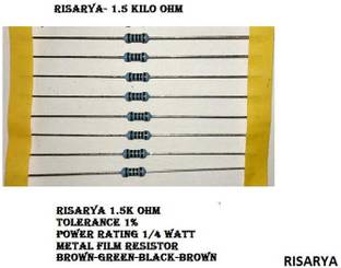 RISARYA 1.5K-OHM RESISTANCE,MFR,1%,1/4W,FIXED RESISTOR(1.5 KILO OHM 1%) Fixed Resistor
