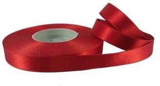 De-Ultimate Pack Of 1 Pcs Satin Ribbon Roll of 18 Meters Approx for Parties Decorations, Gift Wrapping, Arts and Craft,Work Red Satin Ribbon