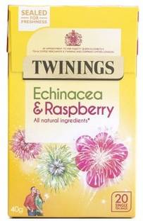 TWININGS Echinacea & Raspberry 20 Tea Bag (Imported) Raspberry Tea Bags Box