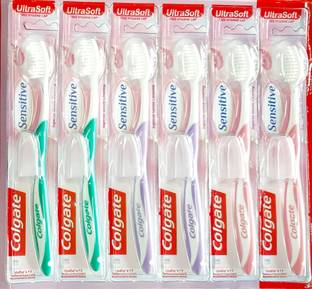 Colgate Sensitive Toothbrush With Ultra Soft Bristles Pack Of 6 With Free Hygiene Cap Each Ultra Soft Toothbrush
