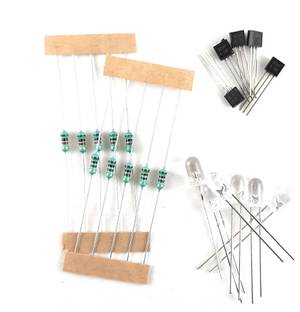 SME Combo Pack of 5x BC547 Transistor, 5x 1K and 5x 100 ohm Resistor, 3x Red led, 3x Green led Electronic Components Electronic Hobby Kit
