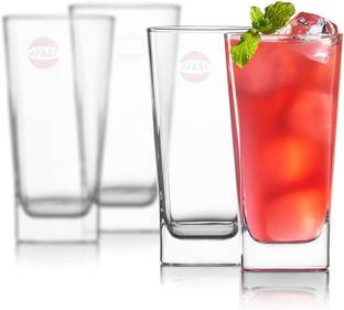 AFAST (Pack of 4) Stylish Multi-Purpose Beverage Tumbler Drinking Glass, Set Of 4, 300 ml -KT33 Glass Set Water/Juice Glass