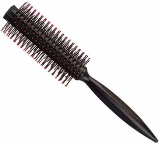 Neotis Round Hair Brush with Soft Nylon Bristles for Women and Men, Black