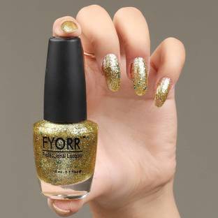FYORR Daimond Shine Golden Sky Long Lasting Glitter Nail Paint Golden Sky