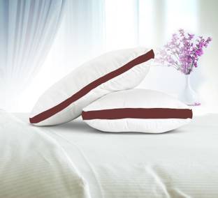 CRAZY WORLD Luxury gusset pillow Microfibre Solid Sleeping Pillow Pack of 2