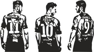 DivineDesigns 43 cm Neymar, Messi,Suarez Self Adhesive Sticker