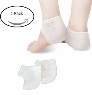 infinity deal White Silicone Gel Heel Pad Socks for Heel Swelling Pain Relief,(white) Heel Support