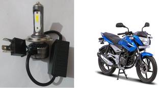 Biking Hub 20239 Bike CYT Super Bright Led Headlight with Fan (White And Yellow) Headlight Motorbike LED for Bajaj (12 V, 40 W)