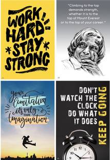 god & god's Set of Four Motivation Thought Full Gumming Wall Sticker Pack of 4