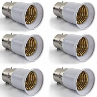 SEAHAVEN B22 to E27 Screw Base Socket Lamp Holder Light Bulb Converter Adapter pack of 6. Plastic Light Socket